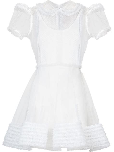 fendi white dress|fendi ruffle patch dress.